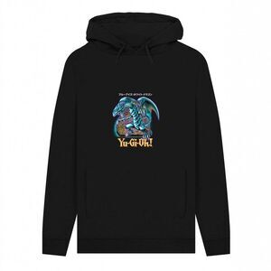 Yu-Gi-Oh! Unisex Adult Blue-Eyes White Dragon Hoodie / Black
